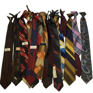 Vintage Men Boy Clip On Tie Necktie Lot Striped Paisley Superba Wembley Clipper